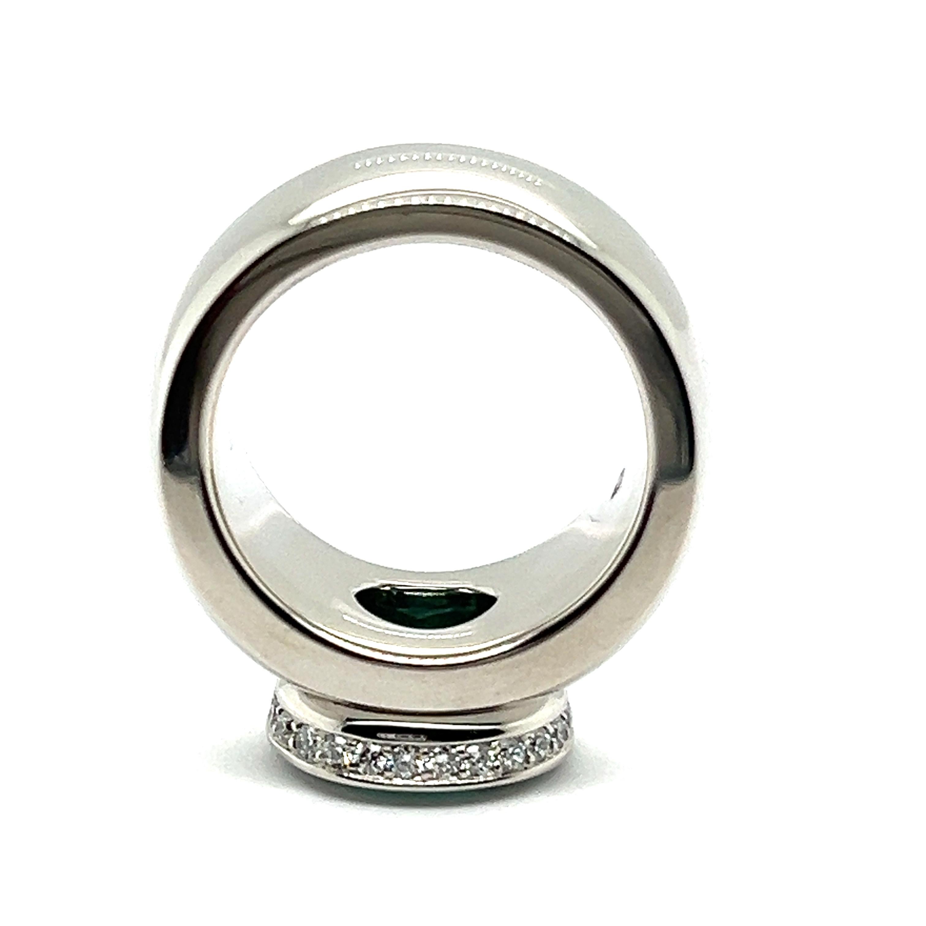 Tourmalin Ring with Diamonds in Platinum 950 by Jochen Pohl For Sale 6