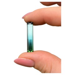 Tourmaline 10.30 Ct Blue-Green, baguette, 30.3x6.2x5.6mm, Afghanistan