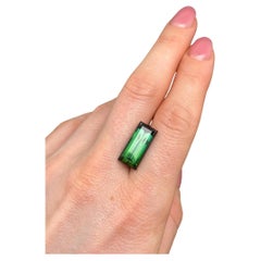 Tourmaline 11.20Ct Blue-Green, baguette, 18.5x8.5x7.3mm, Afghanistan