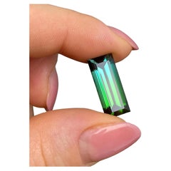 Tourmaline 11.85Ct Blue-Green, baguette, 18.5x8x8.2mm, Afghanistan