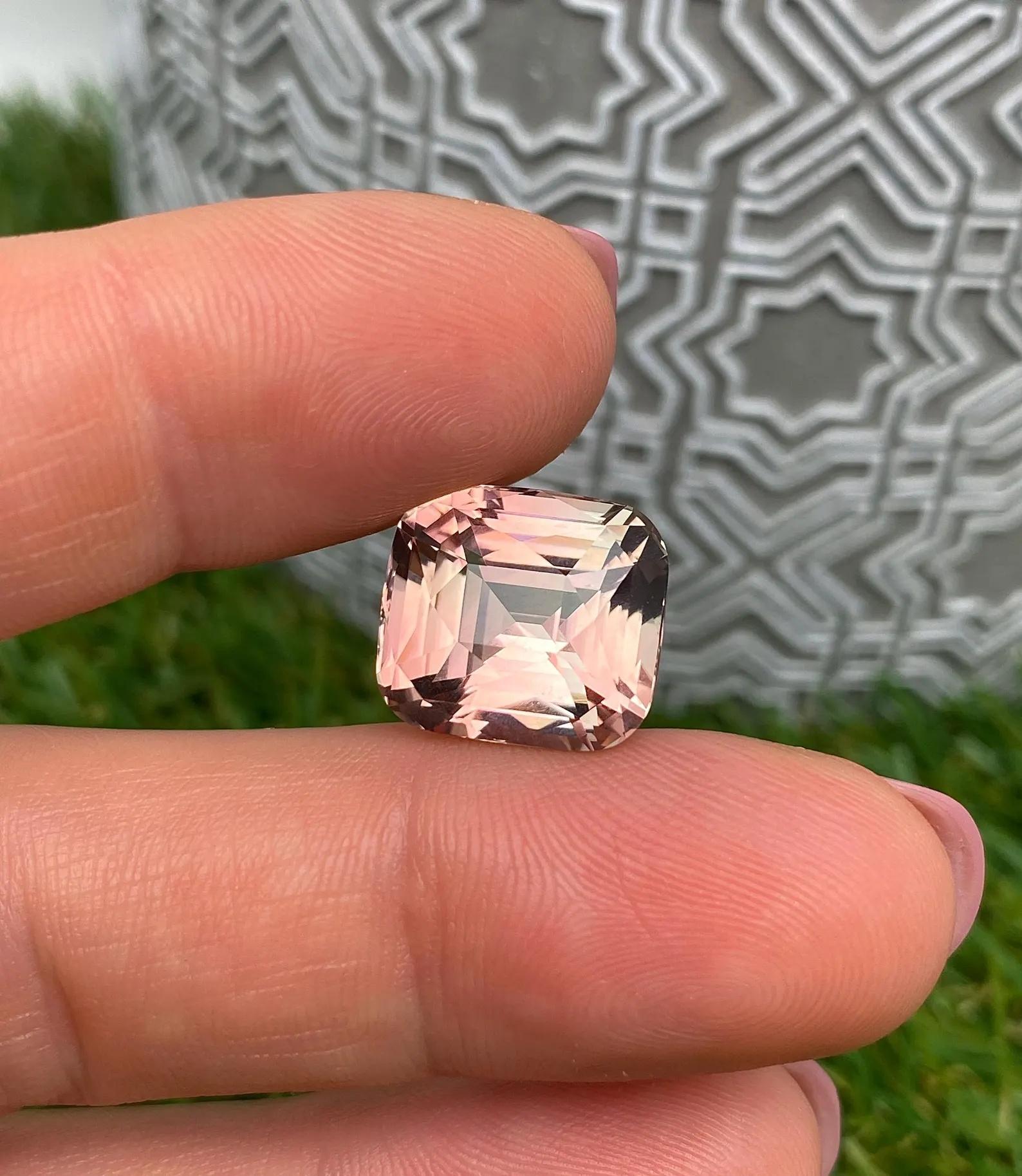 Women's or Men's Tourmaline 13.07Ct natural gemstone, Cushion cut, Congo, GFCO certified For Sale