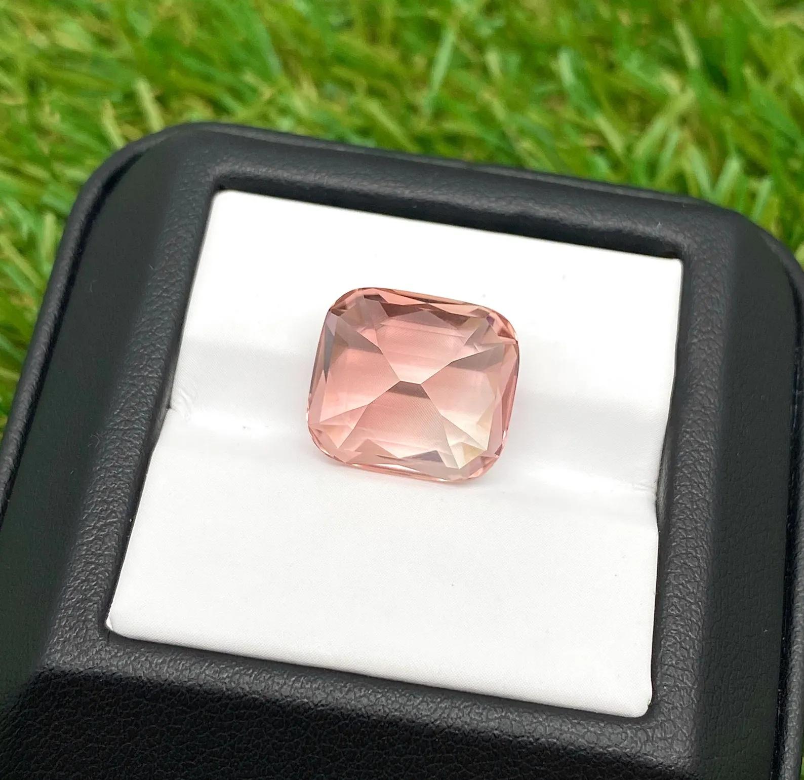 Tourmaline 13.07Ct natural gemstone, Cushion cut, Congo, GFCO certified For Sale 2