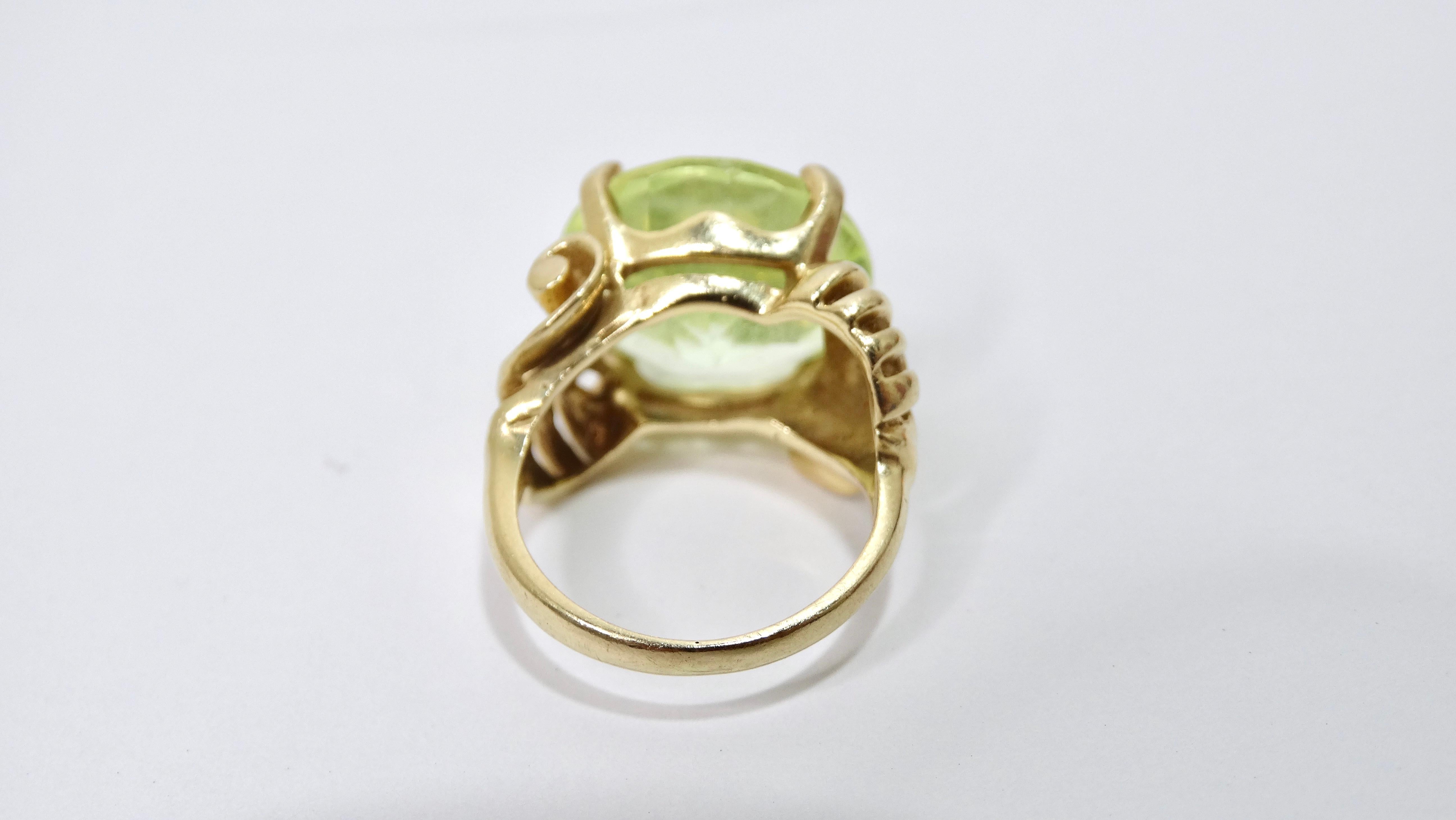 Tourmaline & 14k Gold Solitare Ring In Excellent Condition For Sale In Scottsdale, AZ
