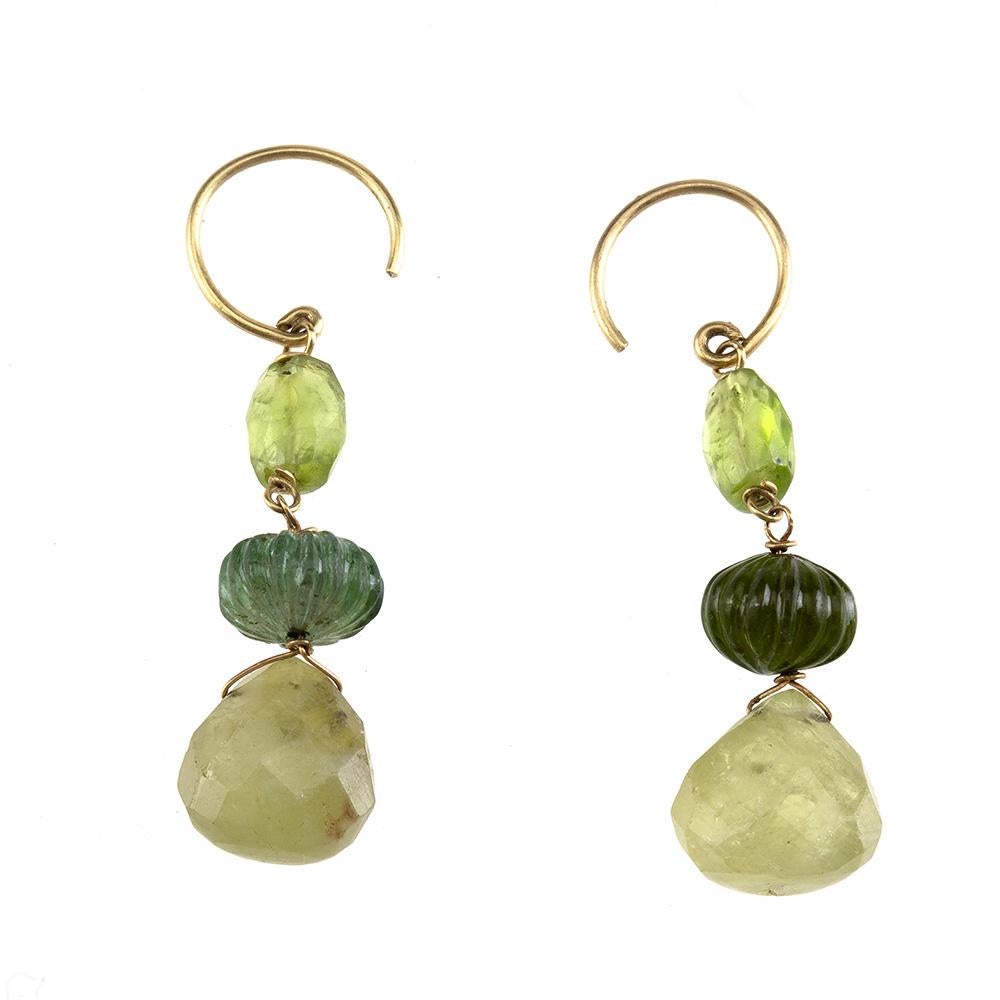 Two different tone of green tourmaline 18k  Gold gr 6,80 earrings.
All Giulia Colussi jewelry is new and has never been previously owned or worn. Each item will arrive at your door beautifully gift wrapped in our boxes, put inside an elegant pouch