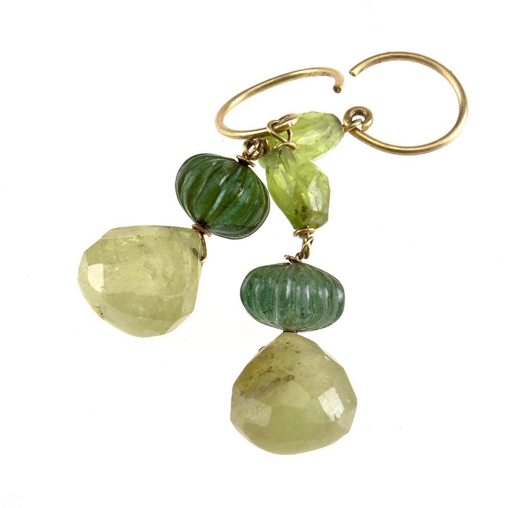 Tourmaline 18 Karat Gold Earrings For Sale 1