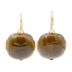 Boucles d'oreilles Tourmaline, or jaune 18 carats Retr
