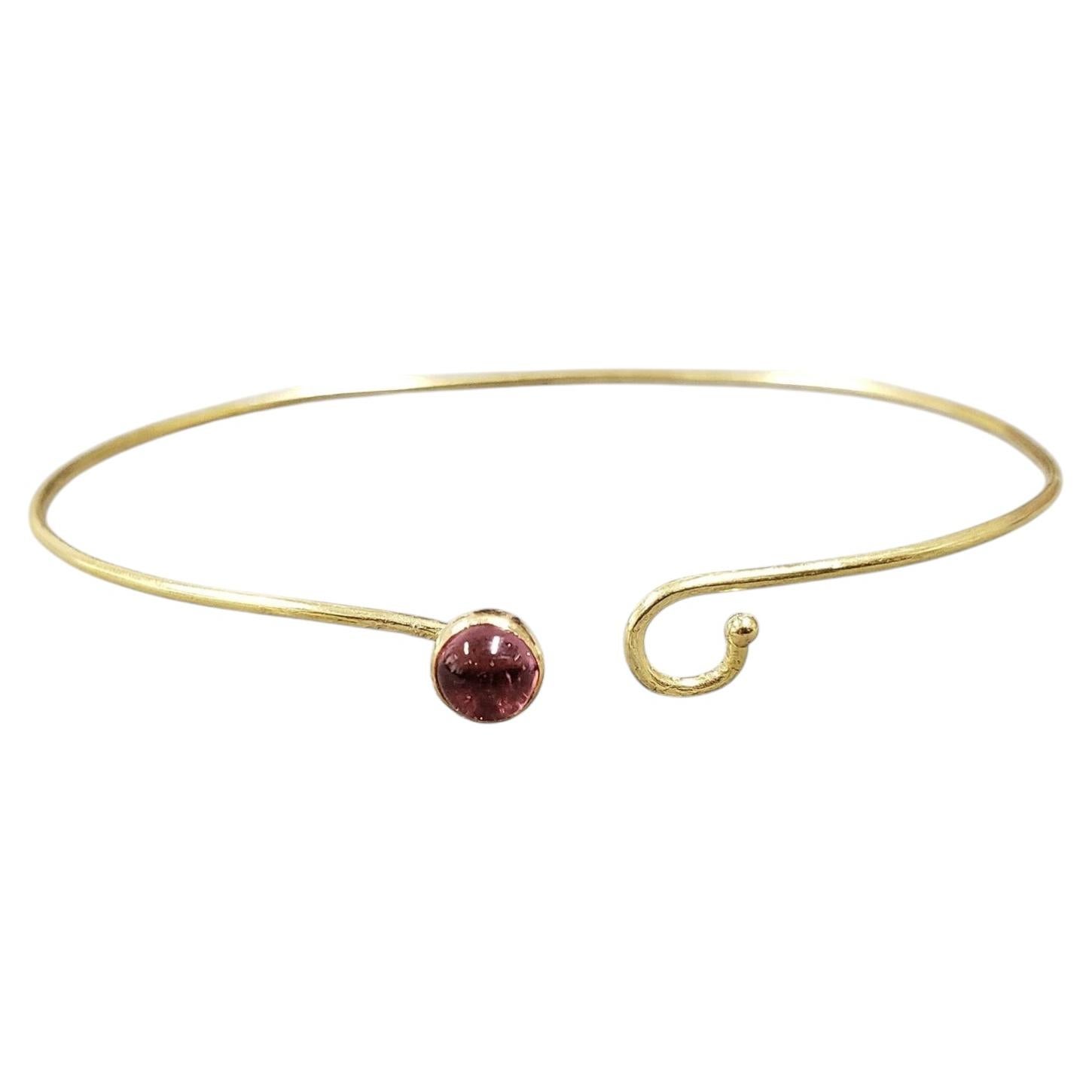 Tourmaline 18K Yellow Gold Bangle Gemstone Bracelet For Sale