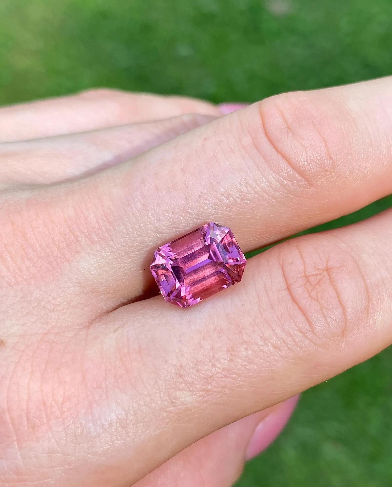 Turmalin 7.17Ct natürlicher Edelstein, Octagon-Schliff, Nigeria, GFCO Zertifikat. im Angebot 5