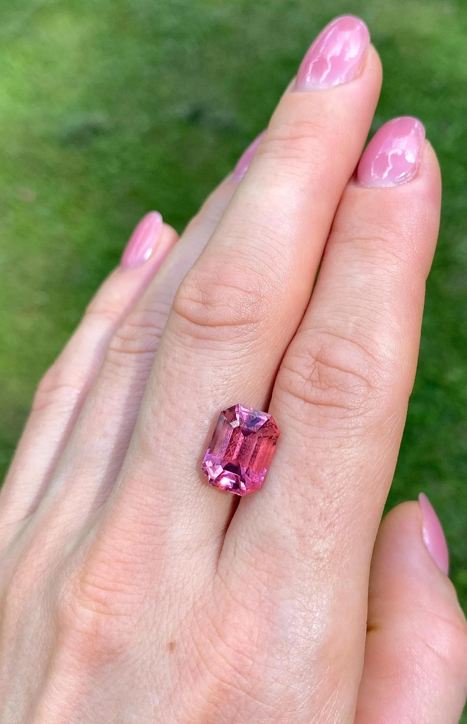 Turmalin 7.17Ct natürlicher Edelstein, Octagon-Schliff, Nigeria, GFCO Zertifikat. im Zustand „Neu“ im Angebot in Daugavpils, LV