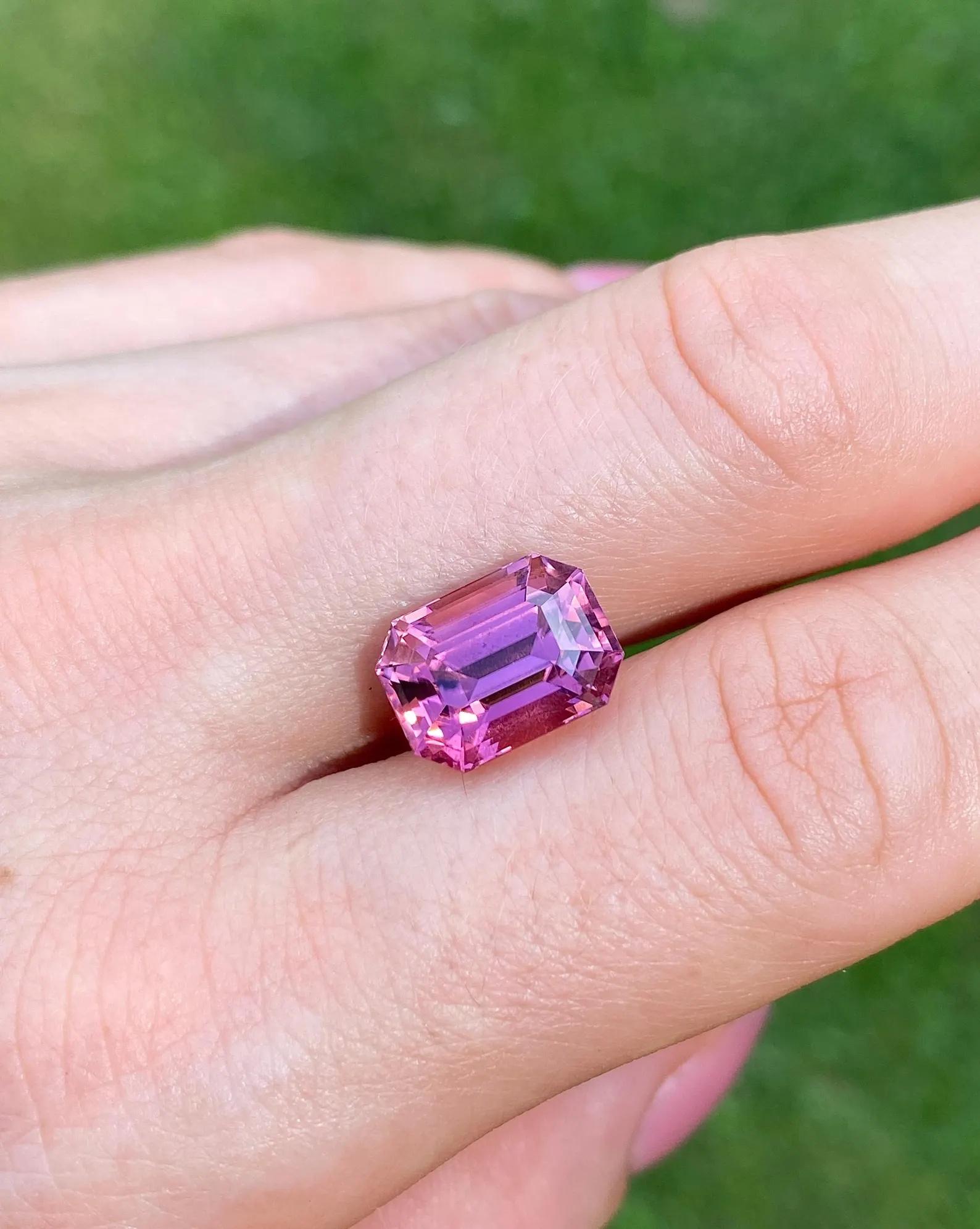 Turmalin 7.17Ct natürlicher Edelstein, Octagon-Schliff, Nigeria, GFCO Zertifikat. im Angebot 3