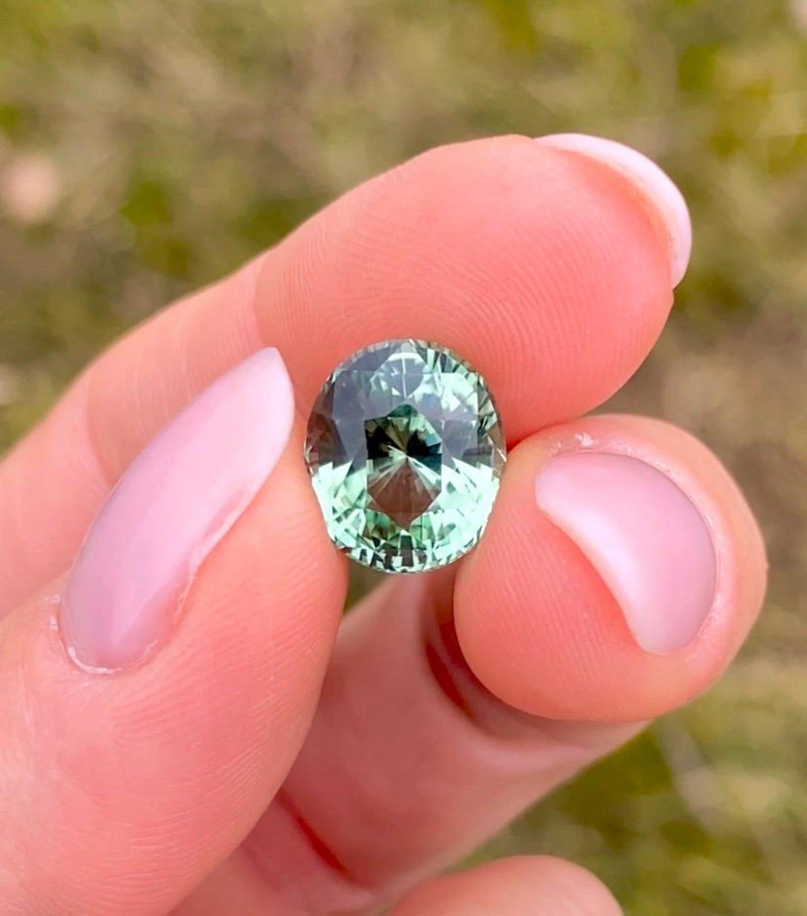 Tormalina 7,42 Ct naturale, taglio ovale, Nigeria, certificata GFCO in vendita 2