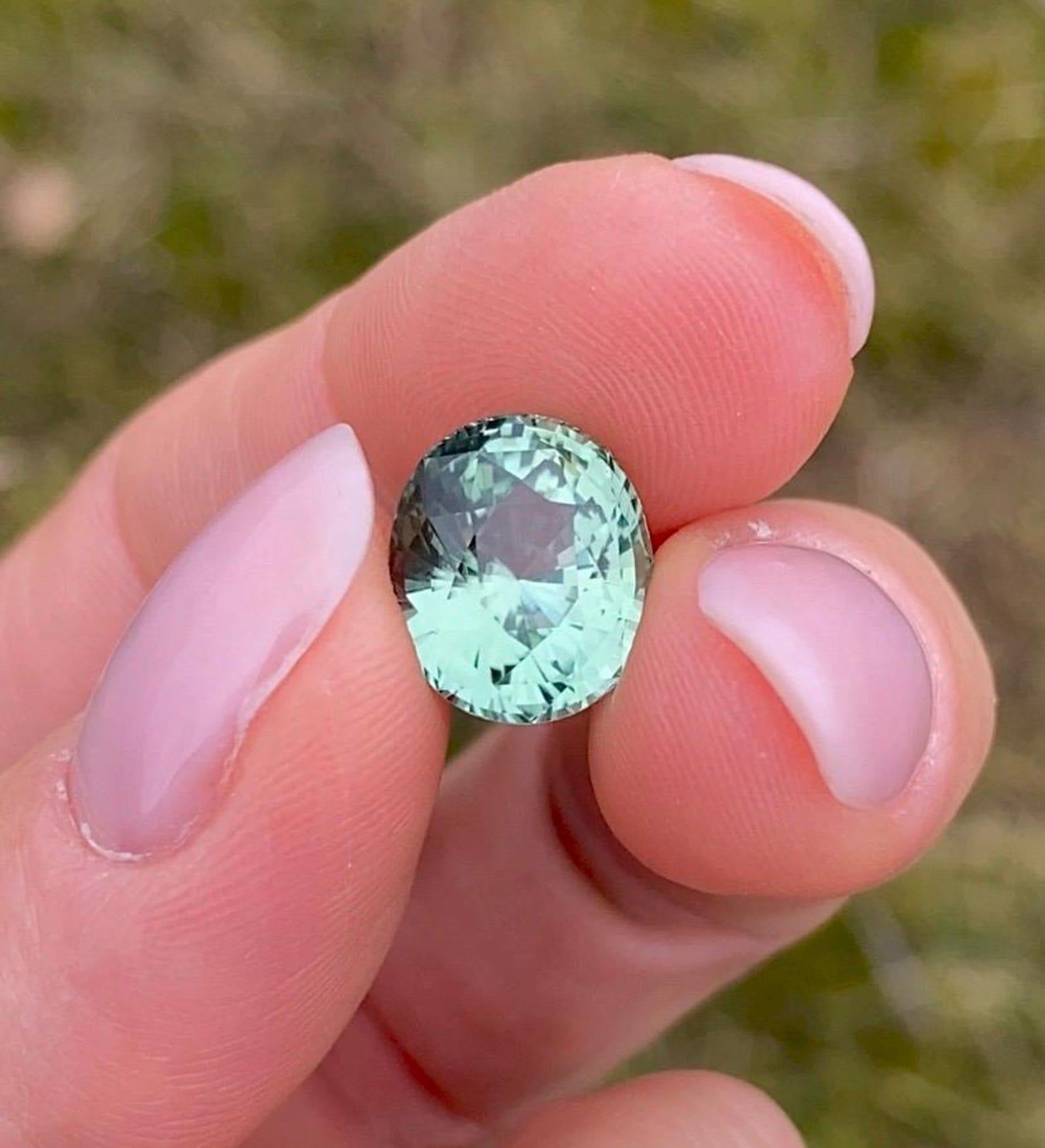 Tormalina 7,42 Ct naturale, taglio ovale, Nigeria, certificata GFCO in vendita 4