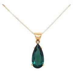Tourmaline and 18K Yellow Gold Pendant (P12719n)