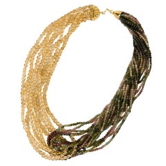 Necklace with Tourmaline and Citrine Quartz from Italy