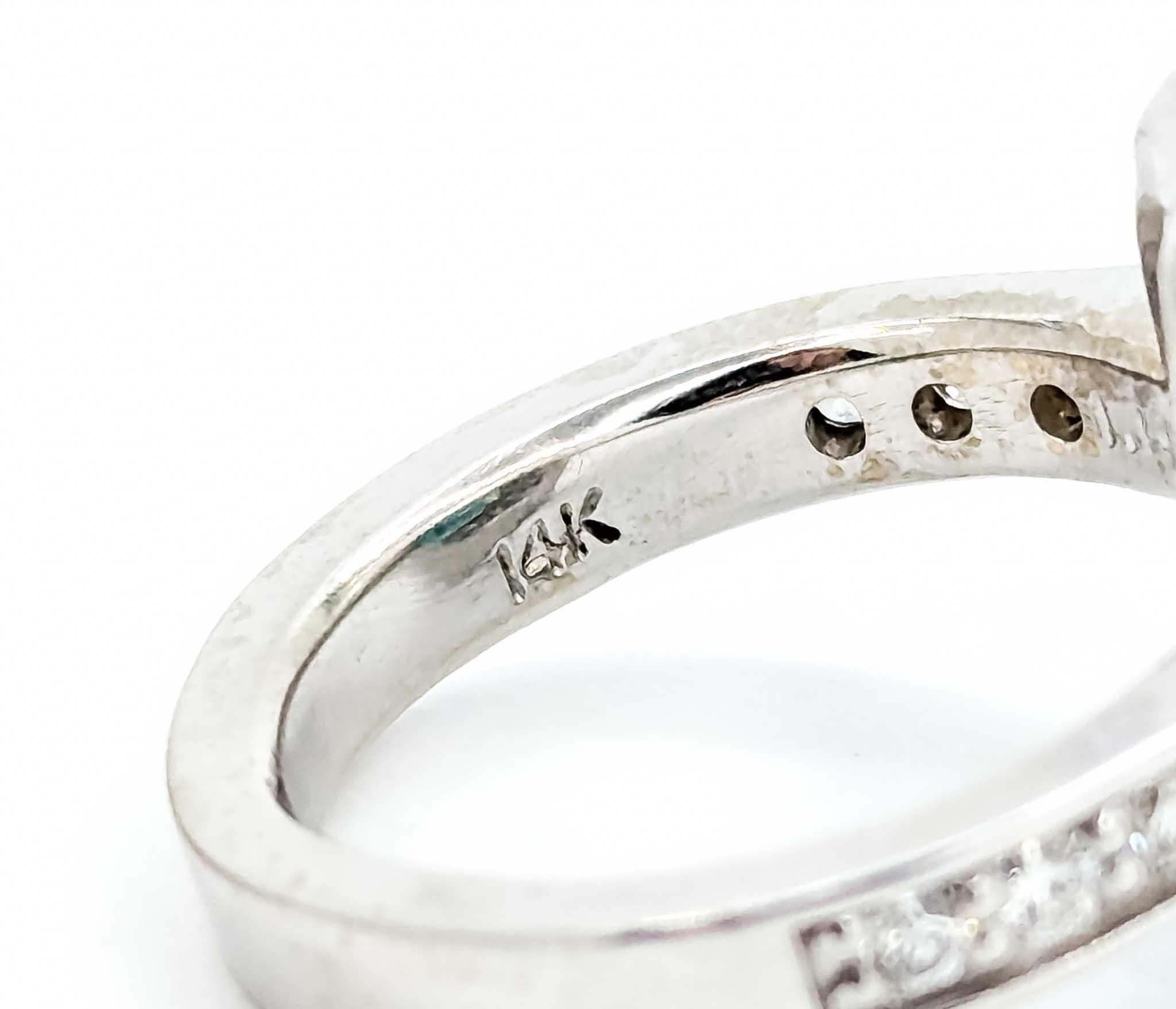 Anillo Turmalina y Diamante Oro Blanco 14K en venta 6