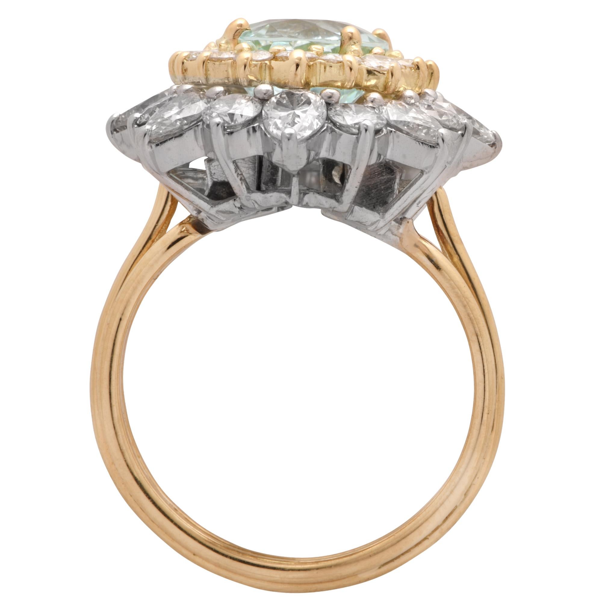 Contemporary Tourmaline and Diamond Ballerina Ring