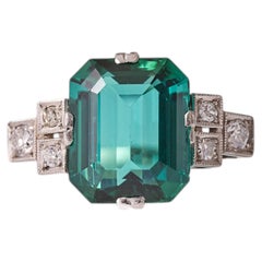 Tourmaline and Diamond Cocktail 18k Ring, Stockholm 1945