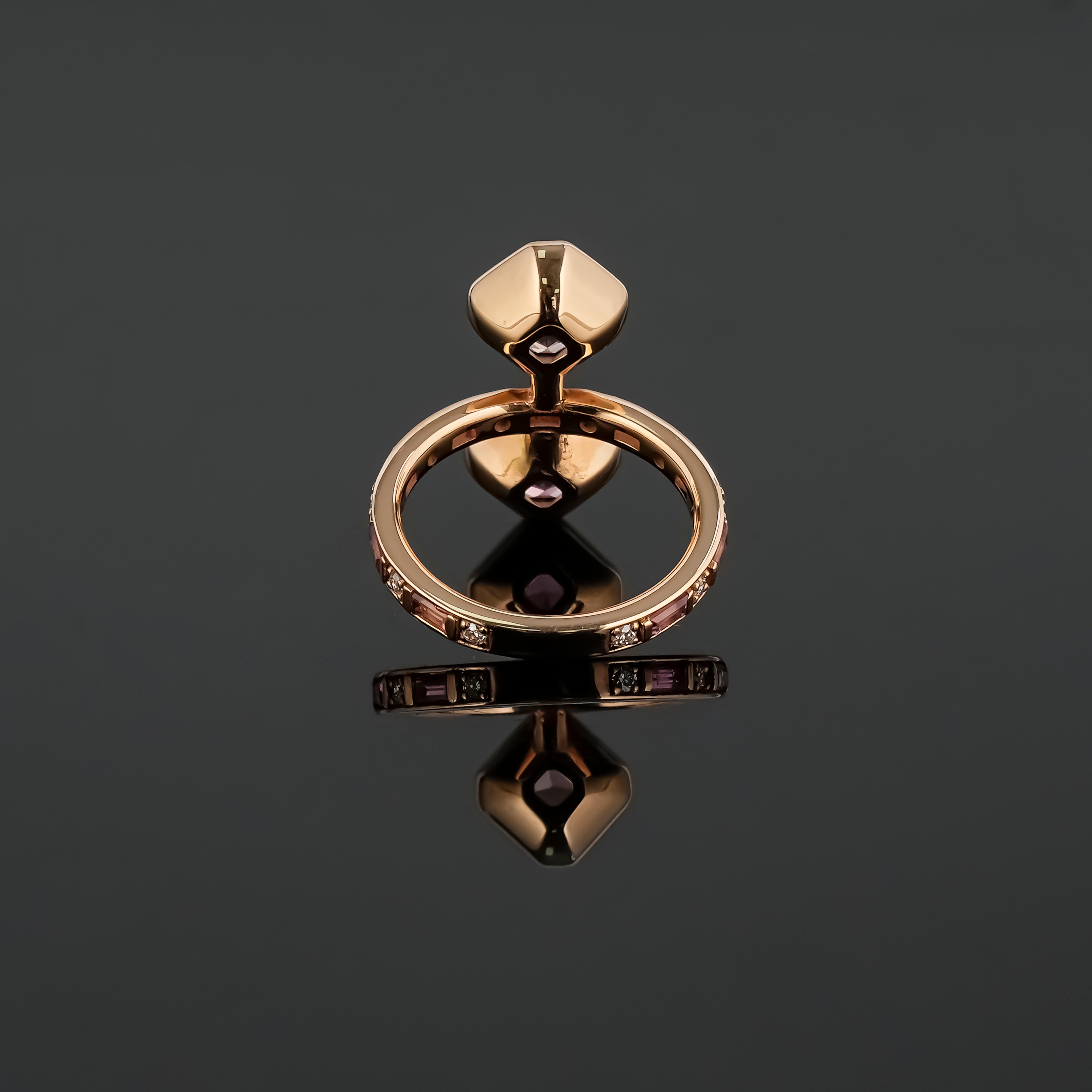 Tourmaline and Diamond Cocktail Ring In New Condition In Bangkok, Thailand