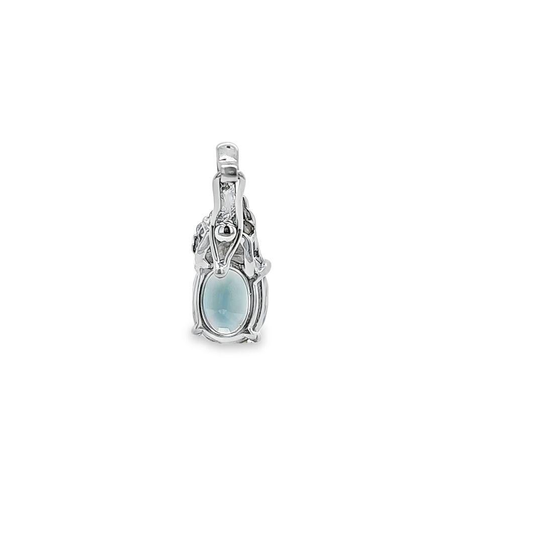Taille ovale Pendentif Tourmaline et Diamant en vente