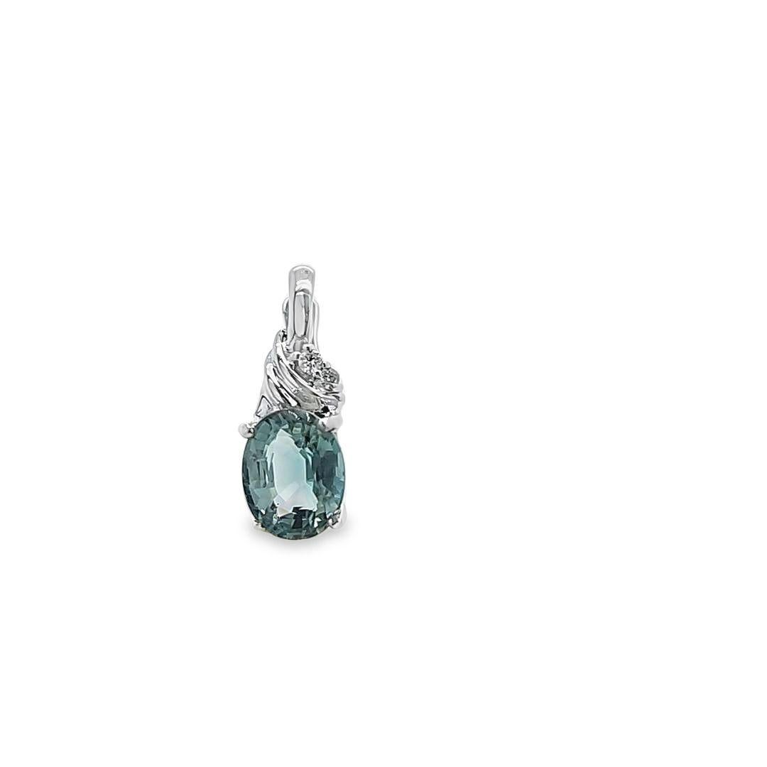 Pendentif Tourmaline et Diamant Bon état - En vente à Coral Gables, FL