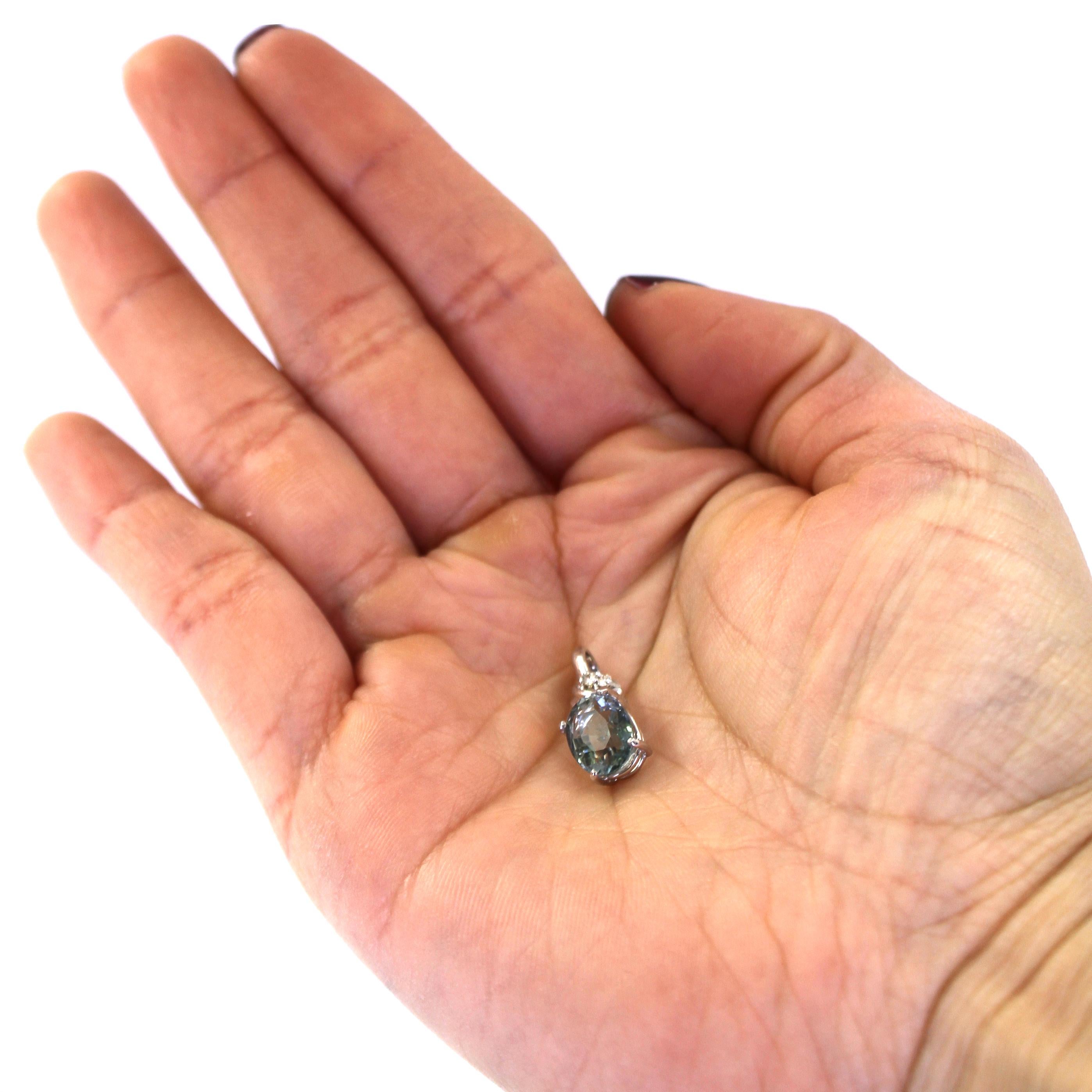 Pendentif Tourmaline et Diamant Pour femmes en vente