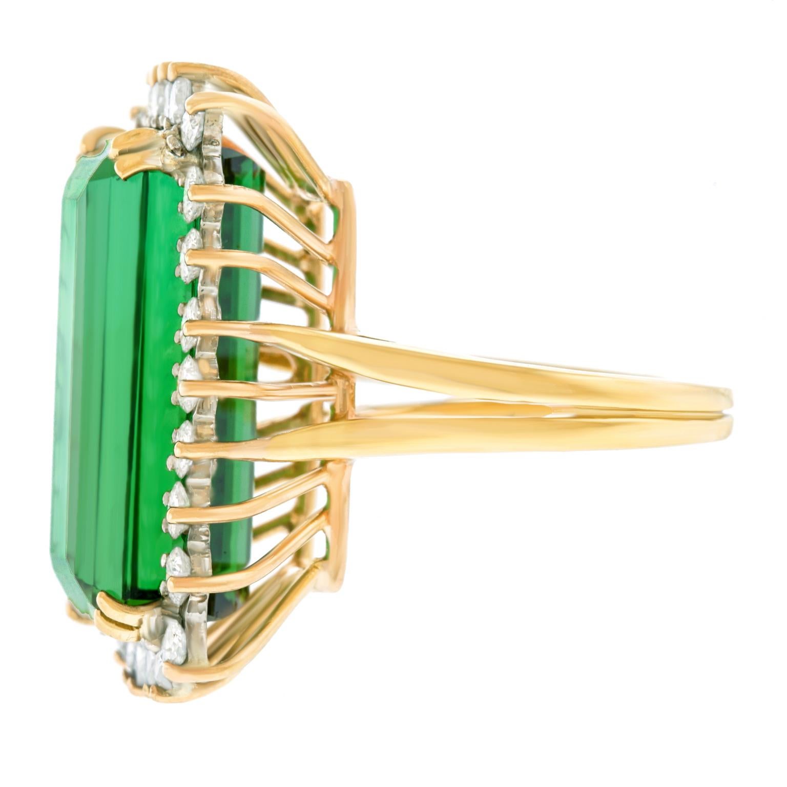 Tourmaline and Diamond Gold Ring 3