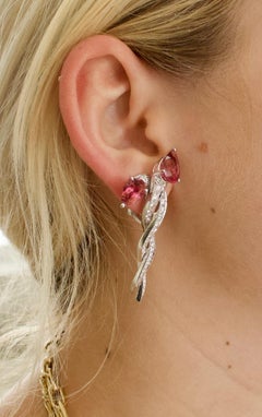 Ensemble collier et boucles d'oreilles en or 18 carats avec tourmaline et diamants de célèbre créateur italien