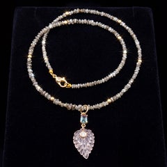 Tourmaline and Diamond Necklace with 14k Gold