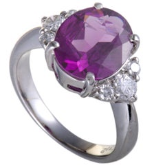 Tourmaline and Diamond Platinum Cocktail Ring