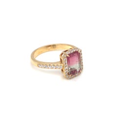 Tourmaline and Diamond Ring 18K Yellow Gold
