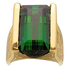 Tourmaline and Diamond Ring