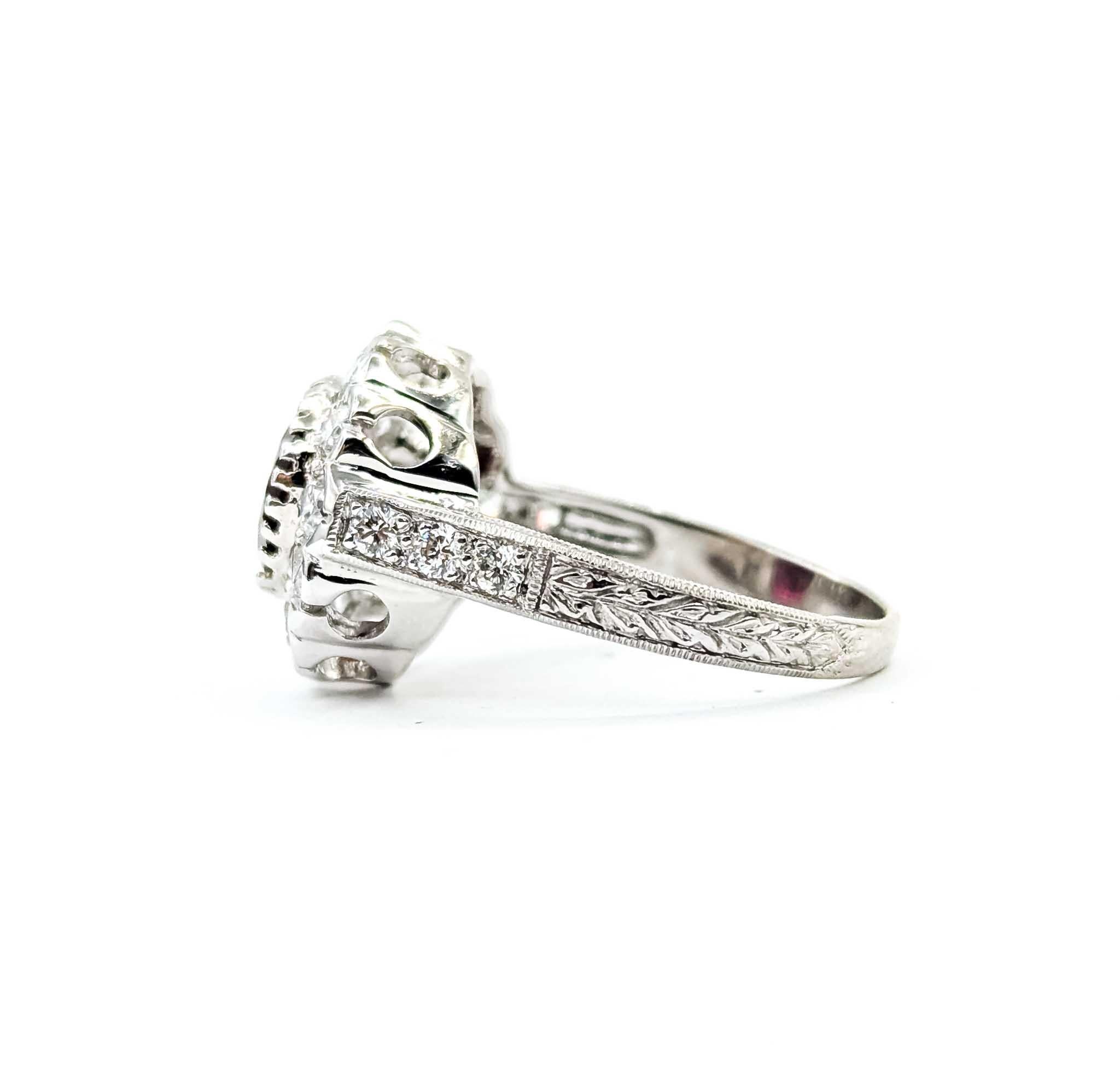 Anello con tormalina e diamante in oro bianco 18 carati in vendita 3