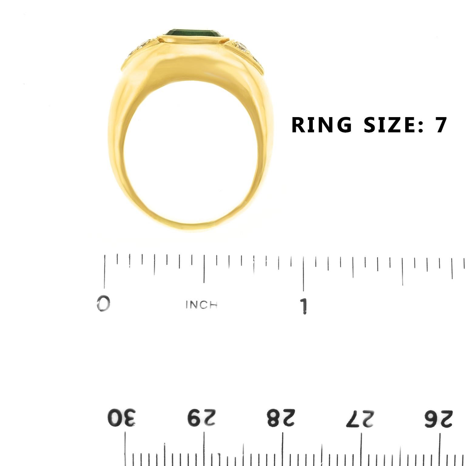 Tourmaline and Diamond Set Gold Ring 2