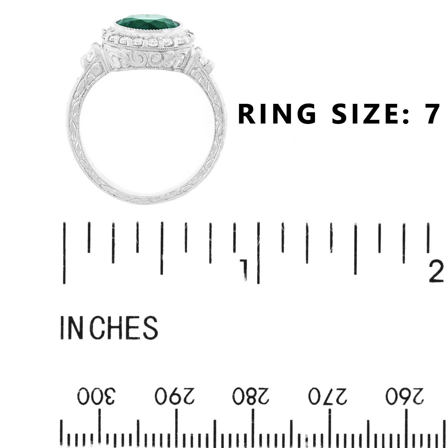 Tourmaline and Diamond White Gold Ring 2