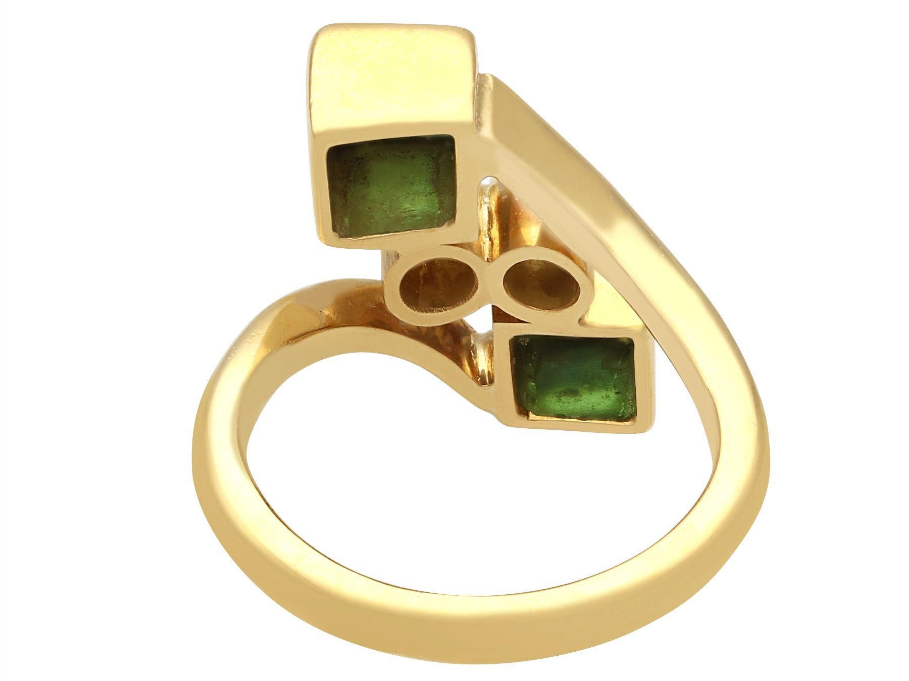 Gelbgold-Ring mit Turmalin und Diamanten im Zustand „Hervorragend“ im Angebot in Jesmond, Newcastle Upon Tyne