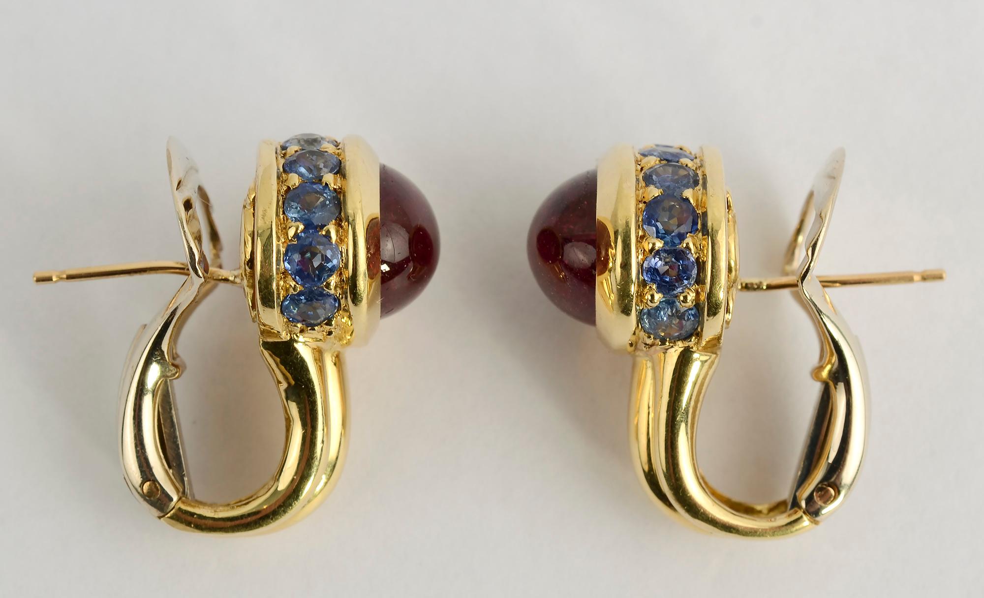 Modern Tourmaline and Kunzite Gold Earrings