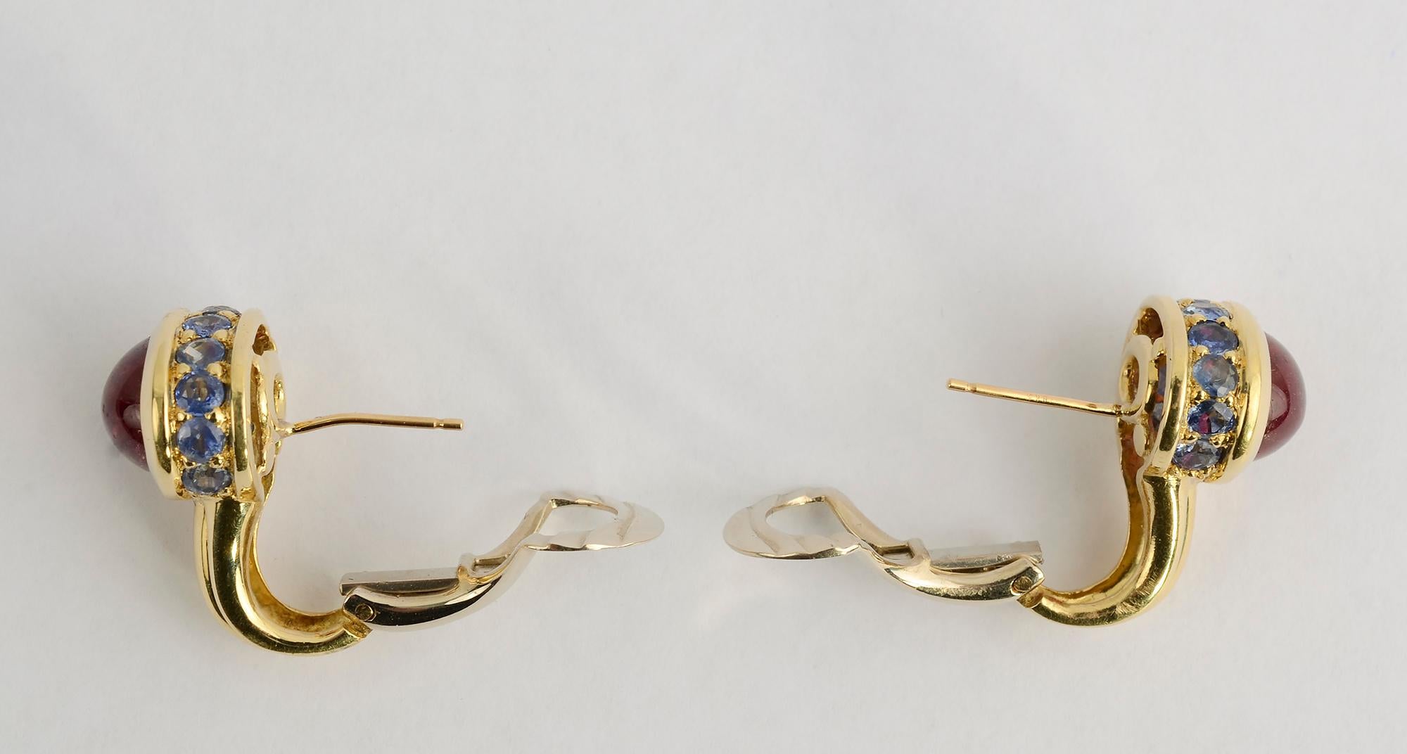 Tourmaline and Kunzite Gold Earrings 1