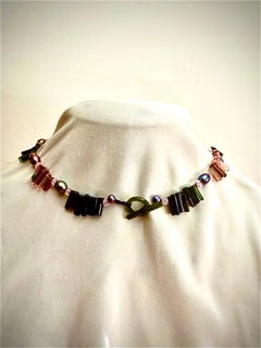 Tourmaline and pearl necklace