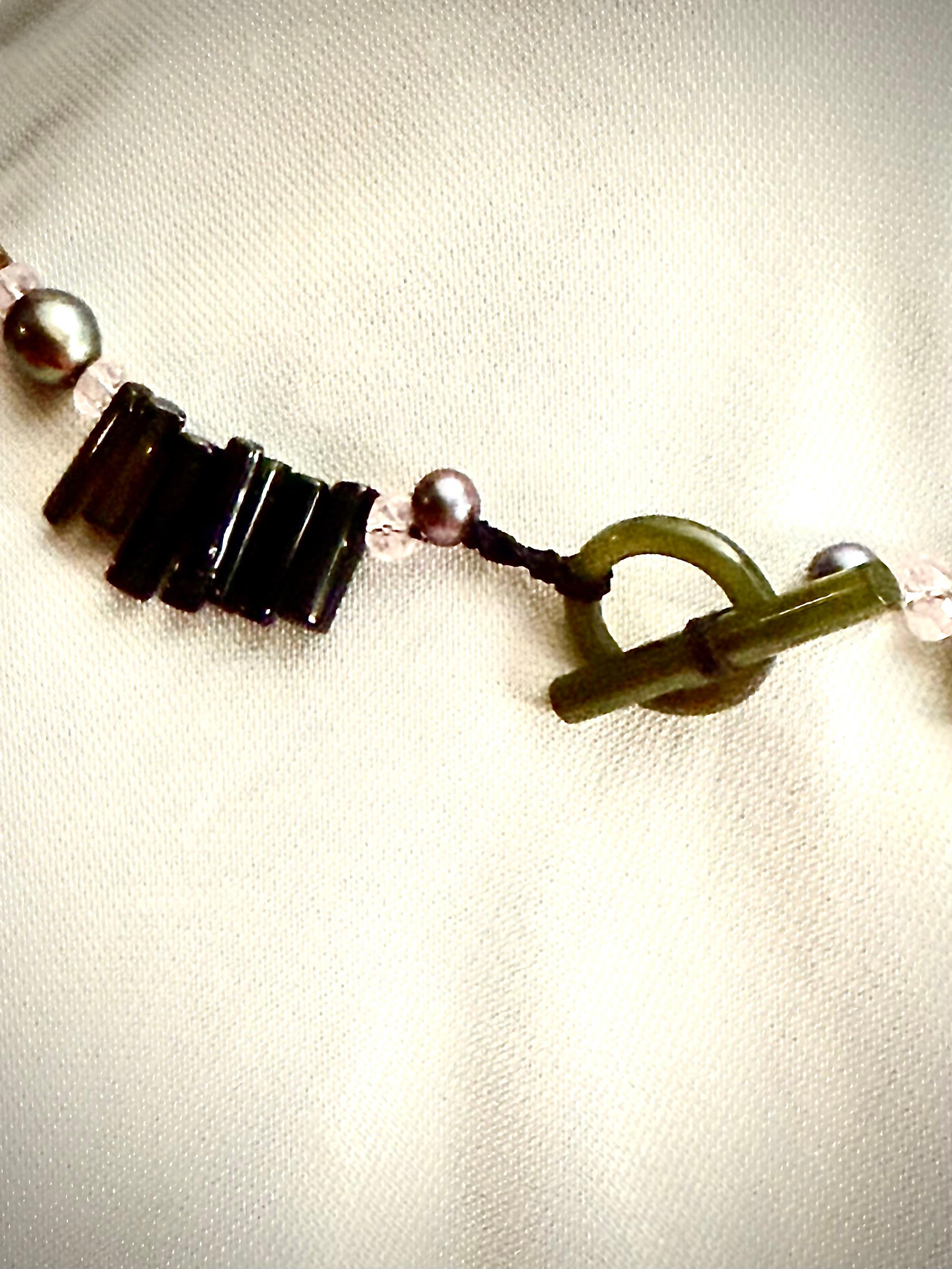 Collier de tourmaline et de perles en vente 1