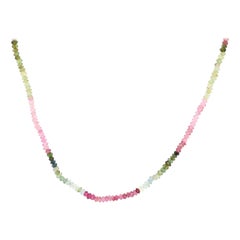 Tourmaline Beaded Necklace 18 Karat Yellow Gold