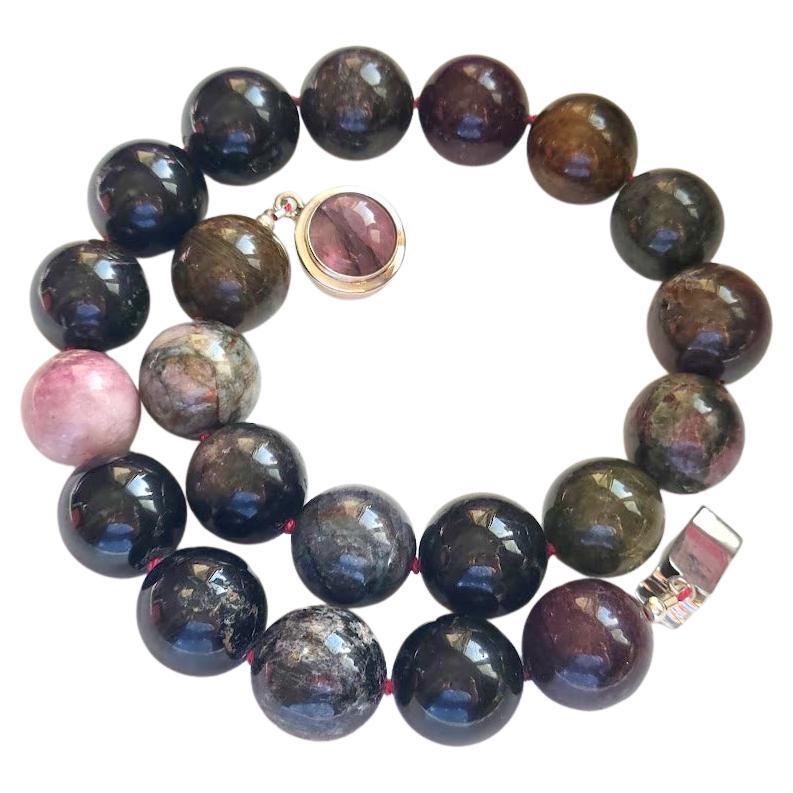 Tourmaline Beaded Necklace For Sale