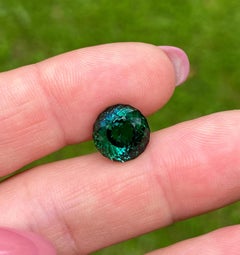 Turmalina verde azulada 6,17Ct gema natural, talla redonda, Afganistán