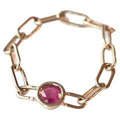 Tourmaline Chain Ring Gold Pink J Dauphin