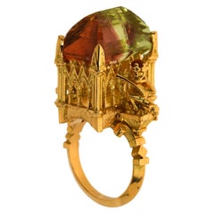 Goldring mit Turmalin und Citrin