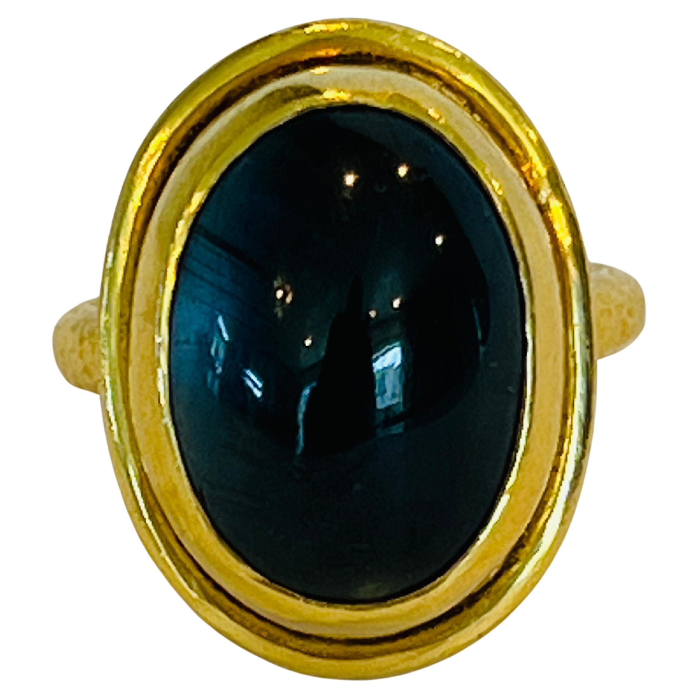 Stunning Tourmaline Cocktail Ring, is set in a 22k gold Roman setting. Bringing an ancient feel with a modern twist. Hand made, one of a kind stunner. 

The Tagili Promise: With every Ring sold, a portion of the proceeds goes to a local womans