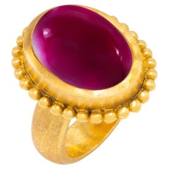 22k Gold Red Tourmaline Cocktail Ring, By Tagili