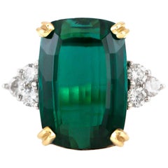 Tourmaline Cocktail Ring with Diamonds