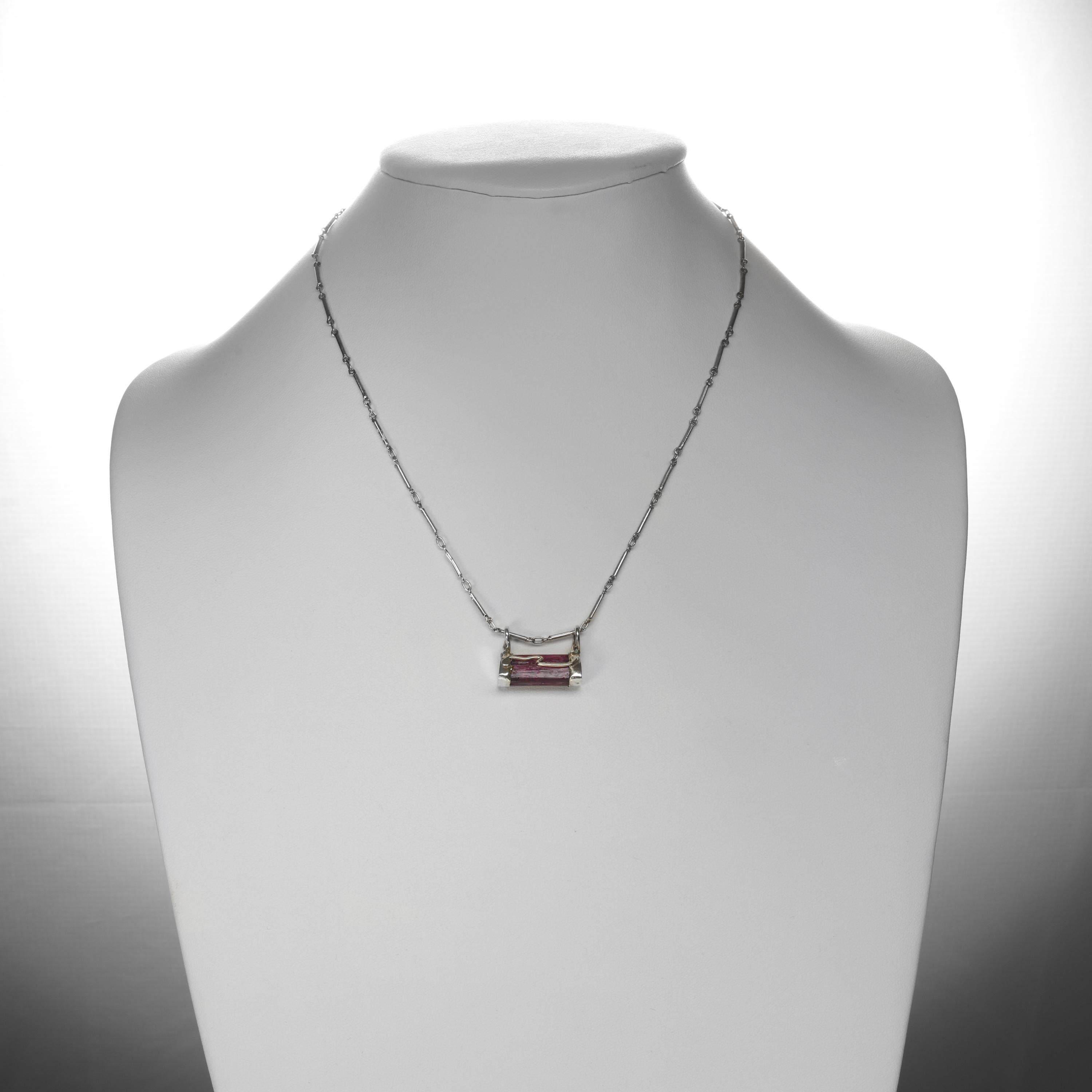 Tourmaline Crystal Pendant Midcentury In Excellent Condition For Sale In Southbury, CT