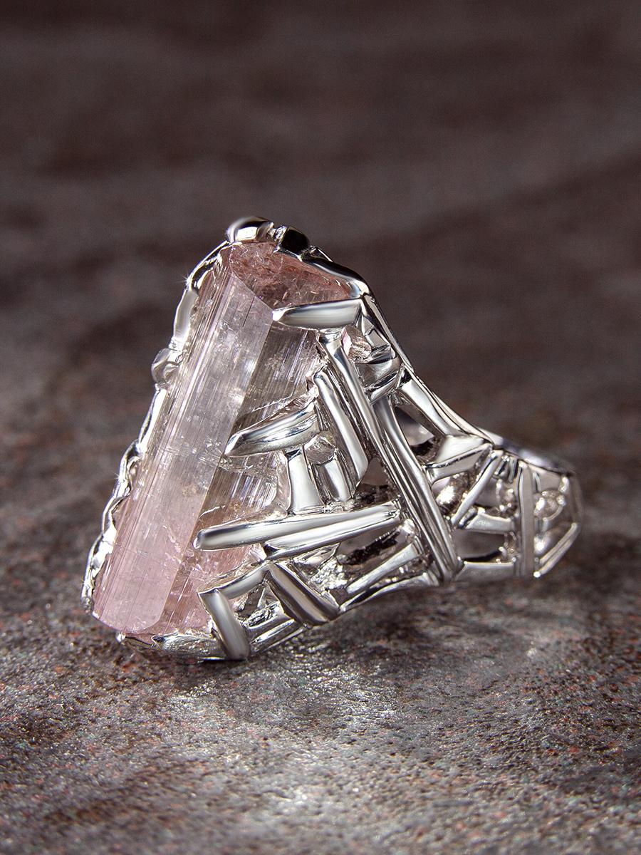 Silver ring with natural Polychrome Tourmaline crystal
tourmaline origin - Brazil
crystal measurements - 0.47 х 0.87 in / 12 х 22 mm
stone weight - 12.2 carats
ring weight - 14.48 grams
ring size - 6.5 US / 17 RU

Ribbons collection