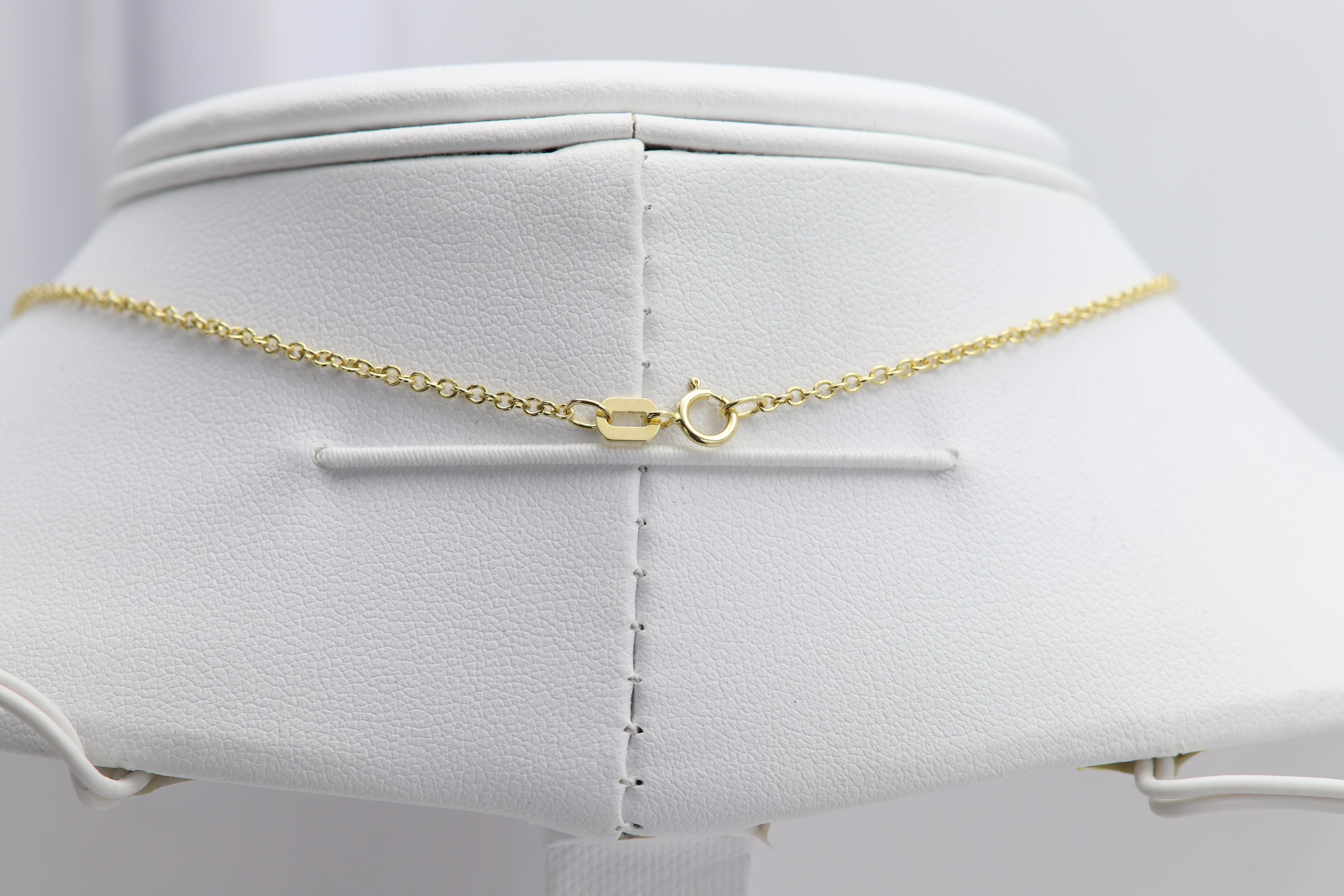 Collana con gocce di tormalina in oro giallo 14 carati in vendita 4